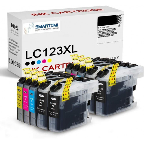 Cartuchos de tinta compatibles SMARTOMI Brother LC123 LC123XL Paquete de 10