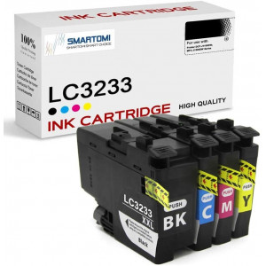 Cartuchos de tinta compatibles SMARTOMI Brother LC3233 LC3233BK Paquete de 4