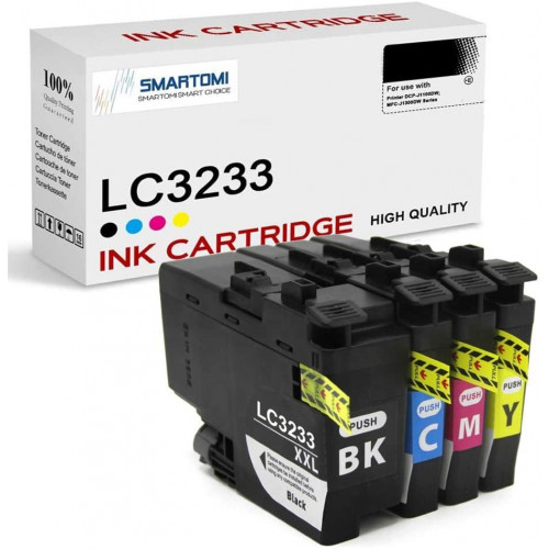 Cartuchos de tinta compatibles SMARTOMI Brother LC3233 LC3233BK Paquete de 4
