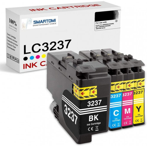 Paquete de 4 cartuchos de tinta compatibles SMARTOMI Brother LC3237