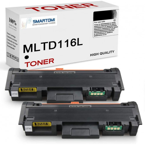 Paquete de 2 cartuchos de tóner compatibles SMARTOMI Samsung MLT-D116L negros