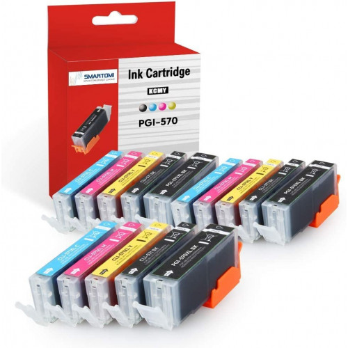 Paquete de 15 cartuchos de tinta compatibles SMARTOMI Canon PGI-570 XL CLI-571 XL
