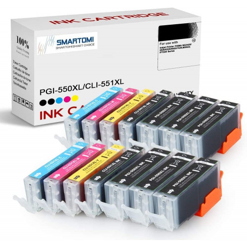 Cartuchos de tinta compatibles SMARTOMI Canon PGI-550 CLI-551, paquete de 14