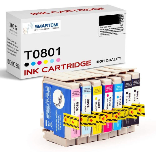 Cartuchos de tinta compatibles SMARTOMI Epson T0801 Paquete de 14